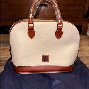 NWT bone colored D&B Pebble leather ZipZip Satchel.